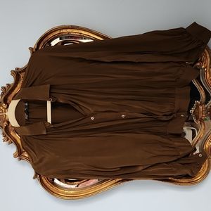 Brown silk top